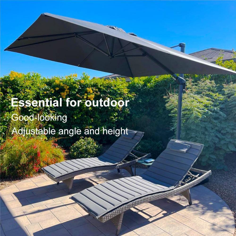 PURPLE LEAF Patio Outdoor Large Umbrella Square and Rectangular Cantilever Yard Sun Umbrellas - Image 120