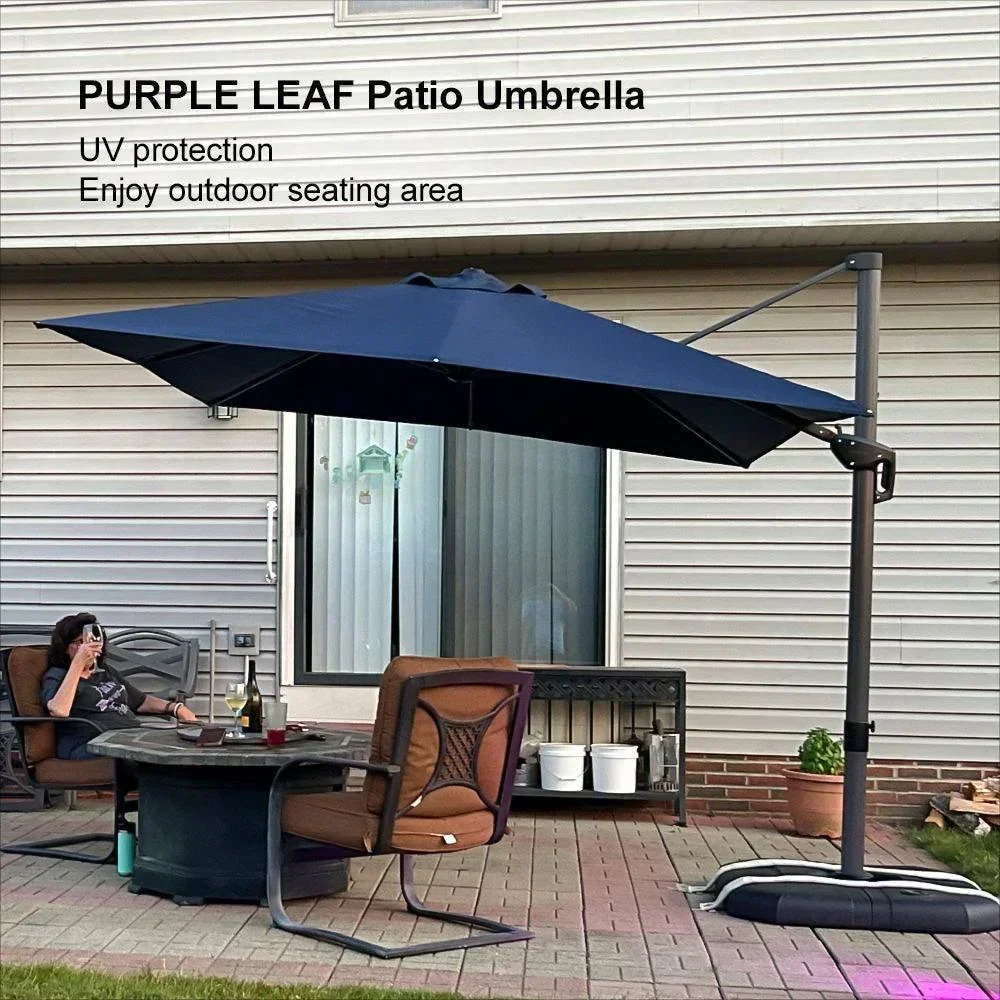 PURPLE LEAF Patio Outdoor Large Umbrella Square and Rectangular Cantilever Yard Sun Umbrellas - Image 123