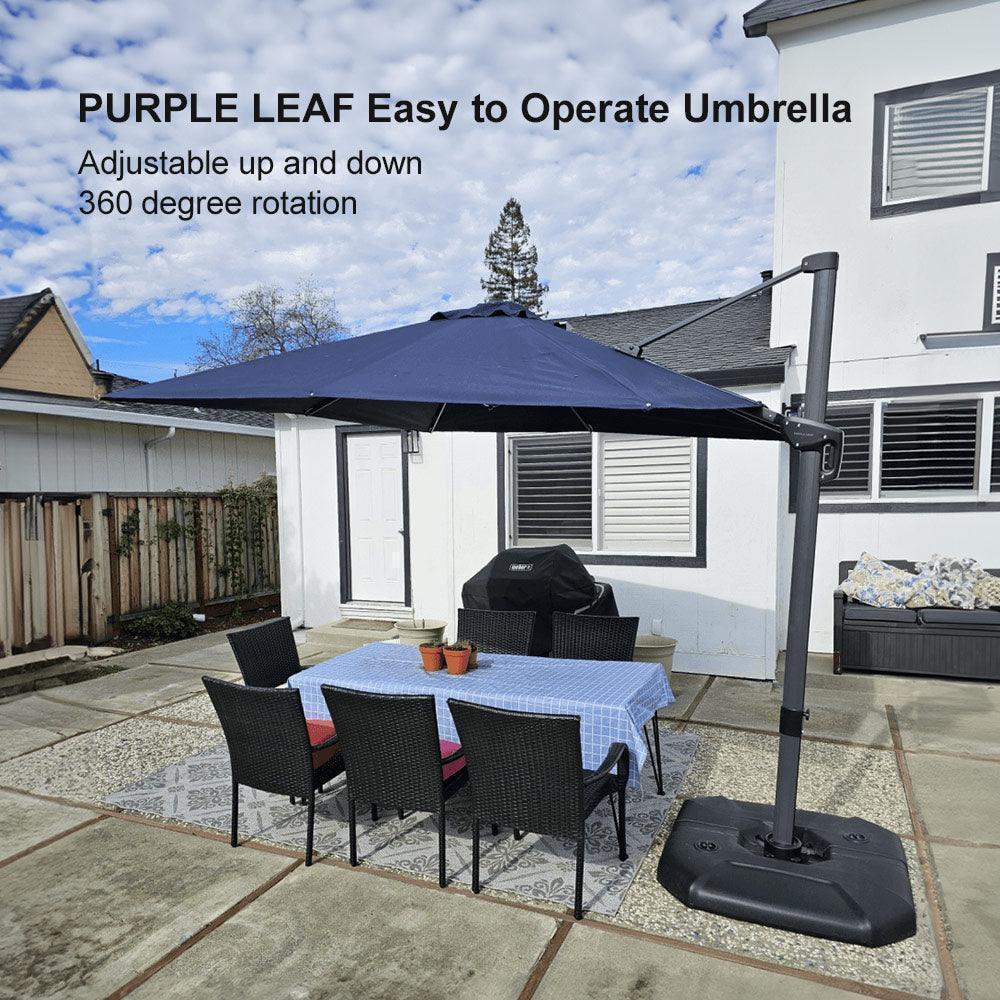 PURPLE LEAF Patio Outdoor Large Umbrella Square and Rectangular Cantilever Yard Sun Umbrellas - Image 124