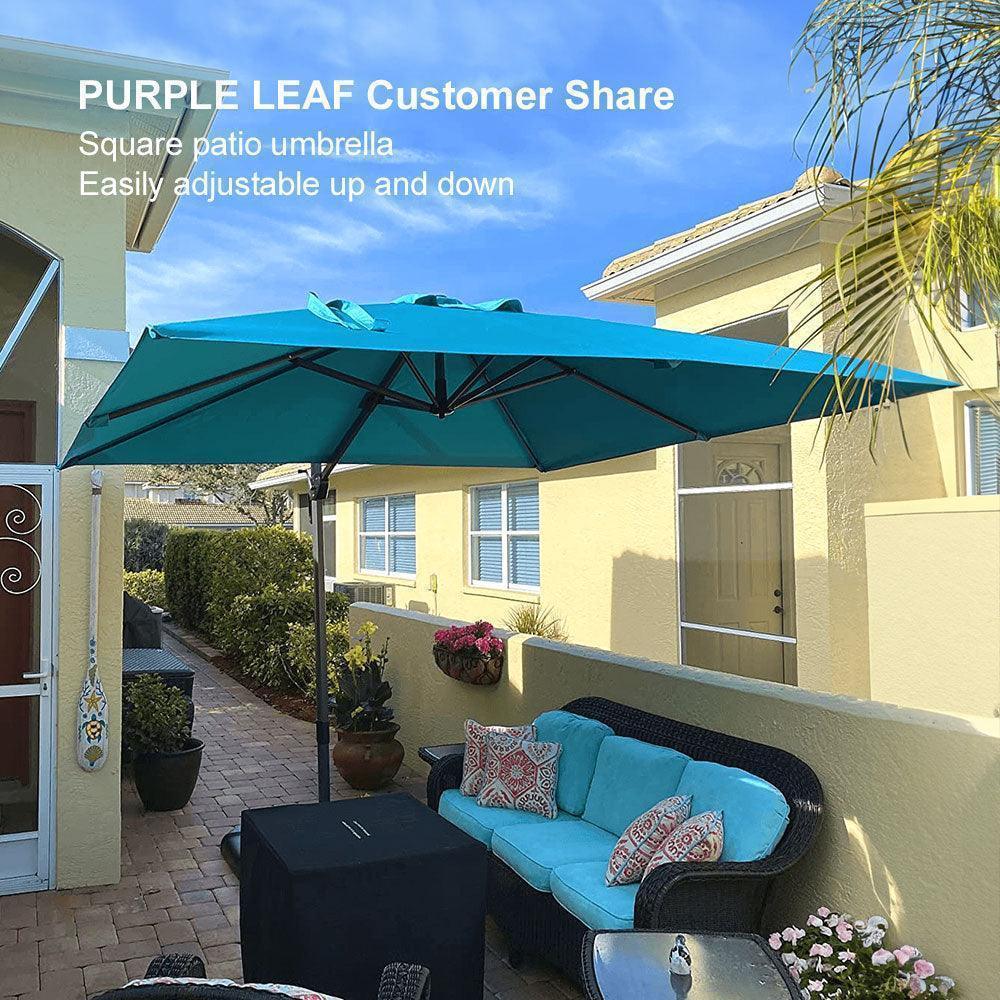 PURPLE LEAF Patio Outdoor Large Umbrella Square and Rectangular Cantilever Yard Sun Umbrellas - Image 130
