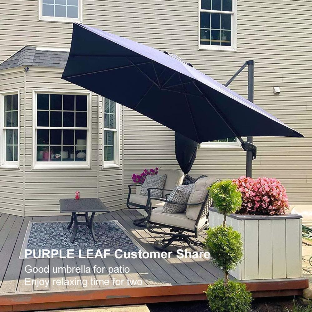 PURPLE LEAF Patio Outdoor Large Umbrella Square and Rectangular Cantilever Yard Sun Umbrellas - Image 133