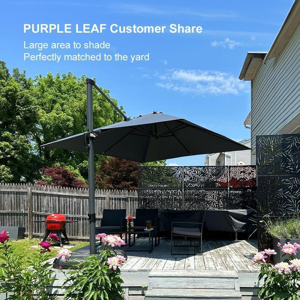 PURPLE LEAF Patio Outdoor Large Umbrella Square and Rectangular Cantilever Yard Sun Umbrellas - Image 136