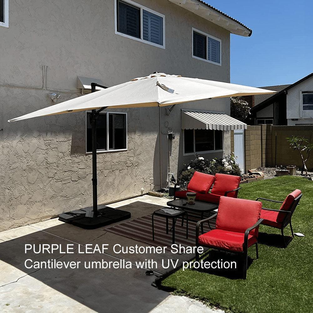PURPLE LEAF Patio Outdoor Large Umbrella Square and Rectangular Cantilever Yard Sun Umbrellas - Image 138