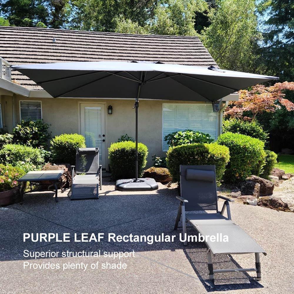 PURPLE LEAF Patio Outdoor Large Umbrella Square and Rectangular Cantilever Yard Sun Umbrellas - Image 139