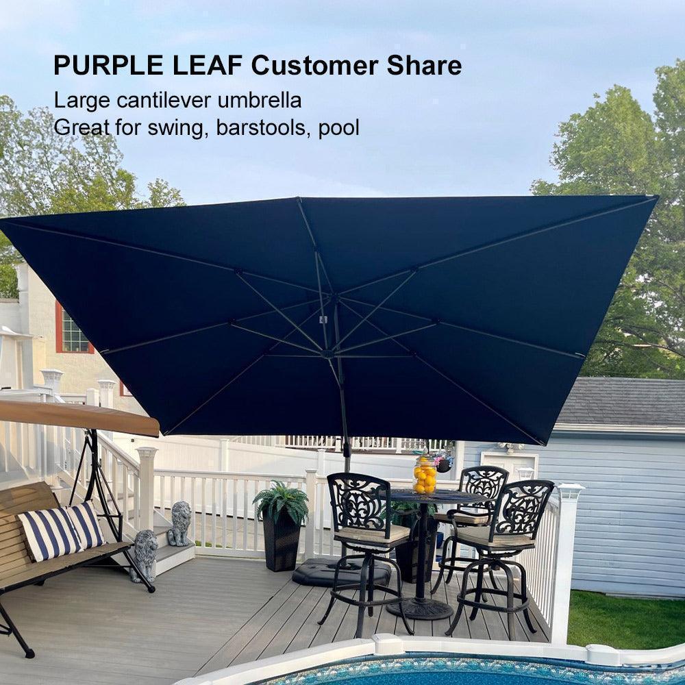 PURPLE LEAF Patio Outdoor Large Umbrella Square and Rectangular Cantilever Yard Sun Umbrellas - Image 140