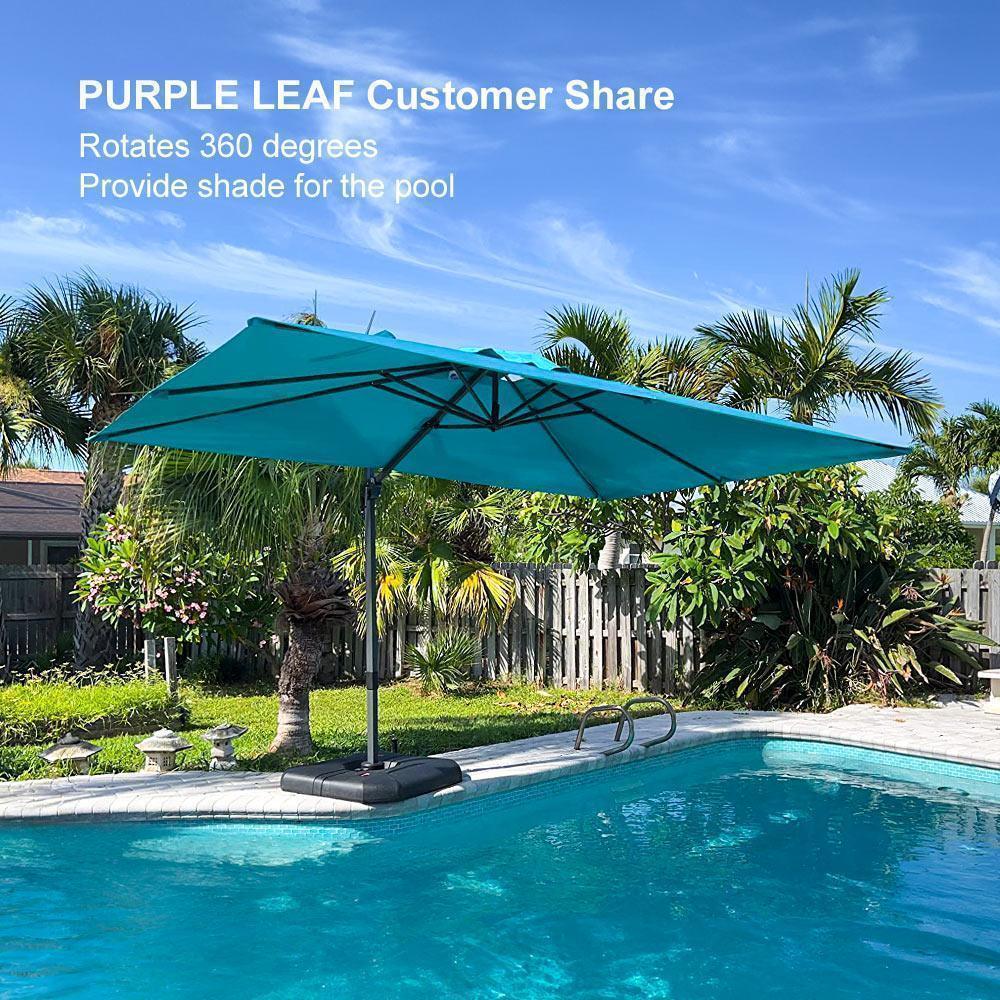 PURPLE LEAF Patio Outdoor Large Umbrella Square and Rectangular Cantilever Yard Sun Umbrellas - Image 141