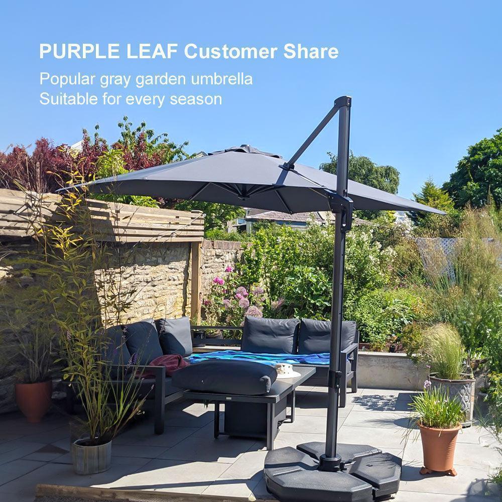 PURPLE LEAF Patio Outdoor Large Umbrella Square and Rectangular Cantilever Yard Sun Umbrellas - Image 142