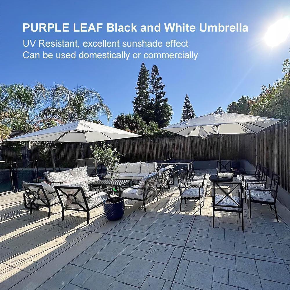 PURPLE LEAF Patio Outdoor Large Umbrella Square and Rectangular Cantilever Yard Sun Umbrellas - Image 143