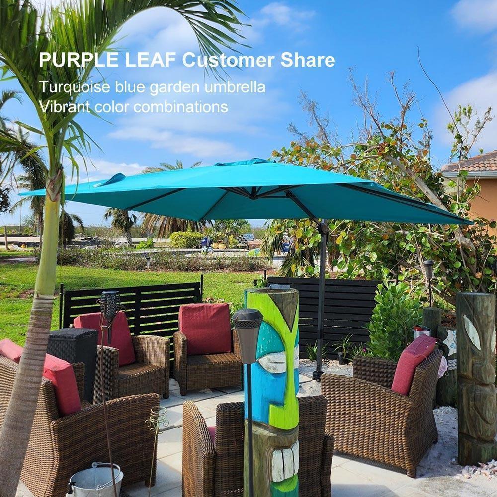 PURPLE LEAF Patio Outdoor Large Umbrella Square and Rectangular Cantilever Yard Sun Umbrellas - Image 144