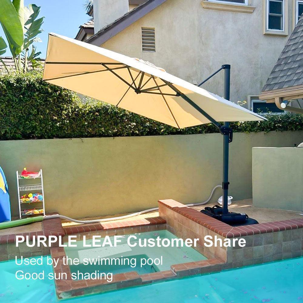 PURPLE LEAF Patio Outdoor Large Umbrella Square and Rectangular Cantilever Yard Sun Umbrellas - Image 3