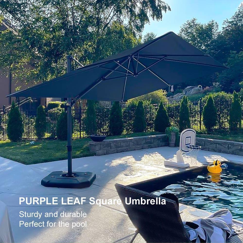 PURPLE LEAF Patio Outdoor Large Umbrella Square and Rectangular Cantilever Yard Sun Umbrellas - Image 146