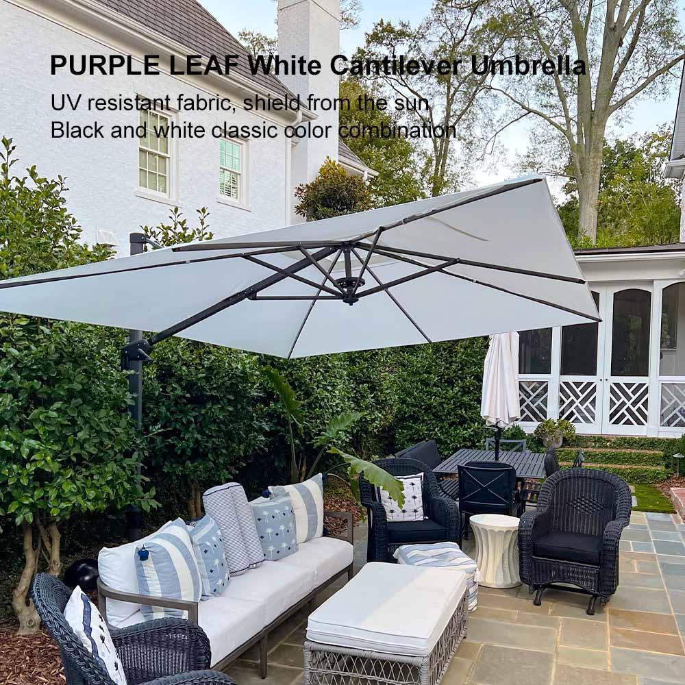 PURPLE LEAF Patio Outdoor Large Umbrella Square and Rectangular Cantilever Yard Sun Umbrellas - Image 150