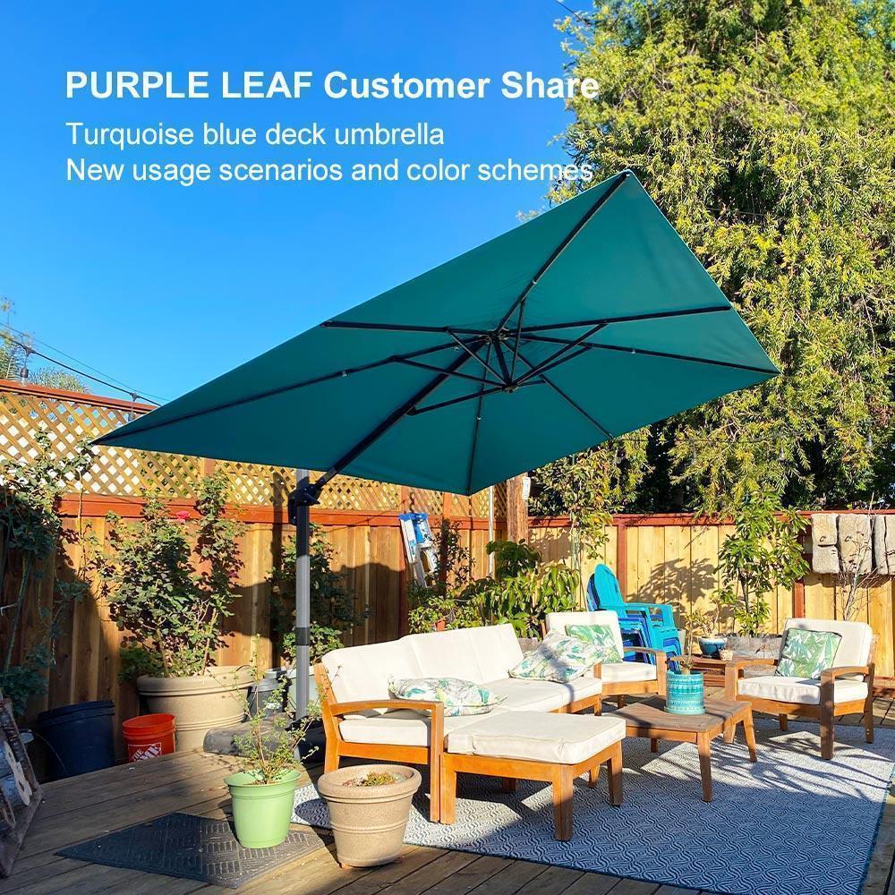 PURPLE LEAF Patio Outdoor Large Umbrella Square and Rectangular Cantilever Yard Sun Umbrellas - Image 151