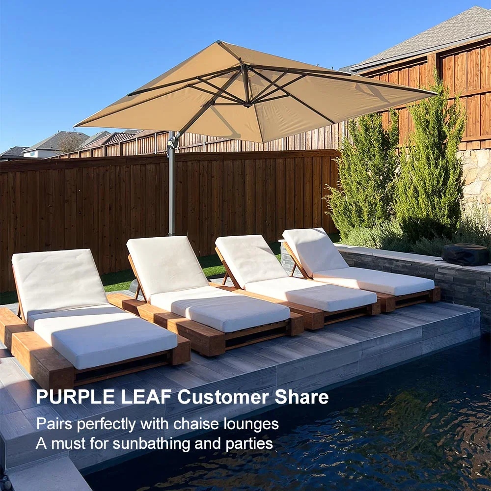 PURPLE LEAF Patio Outdoor Large Umbrella Square and Rectangular Cantilever Yard Sun Umbrellas - Image 152