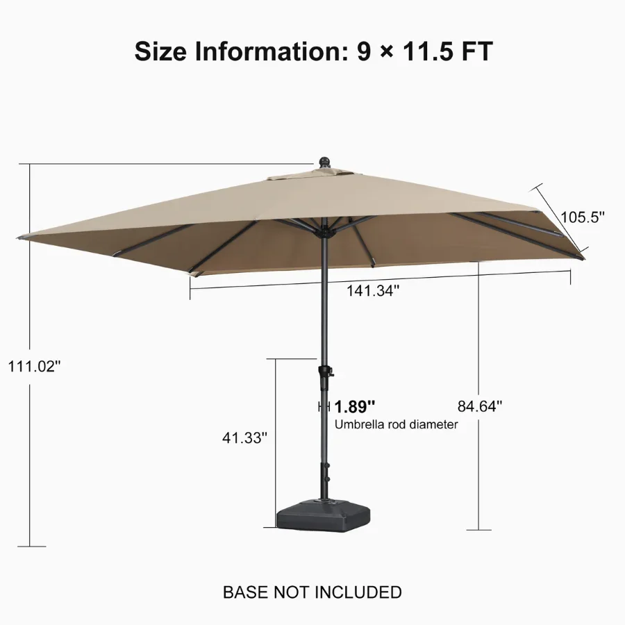 PURPLE LEAF Aluminum Market Patio Umbrella Commercial Outdoor Garden Umbrella - Image 109