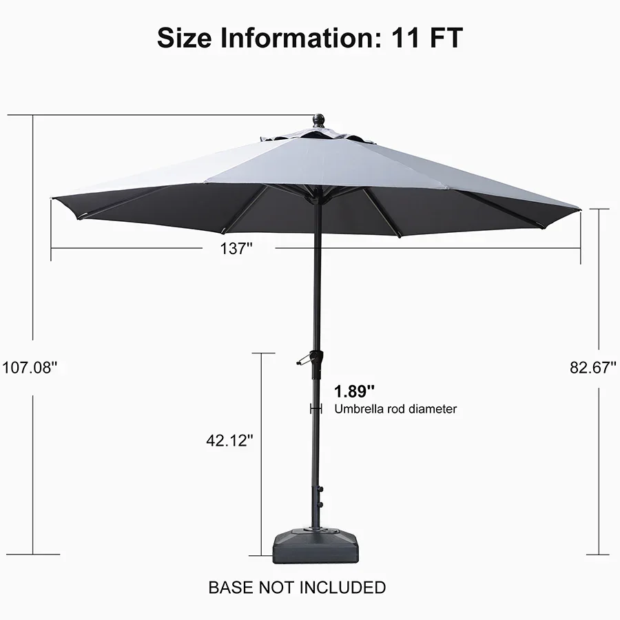 PURPLE LEAF Aluminum Market Patio Umbrella Commercial Outdoor Garden Umbrella - Image 114