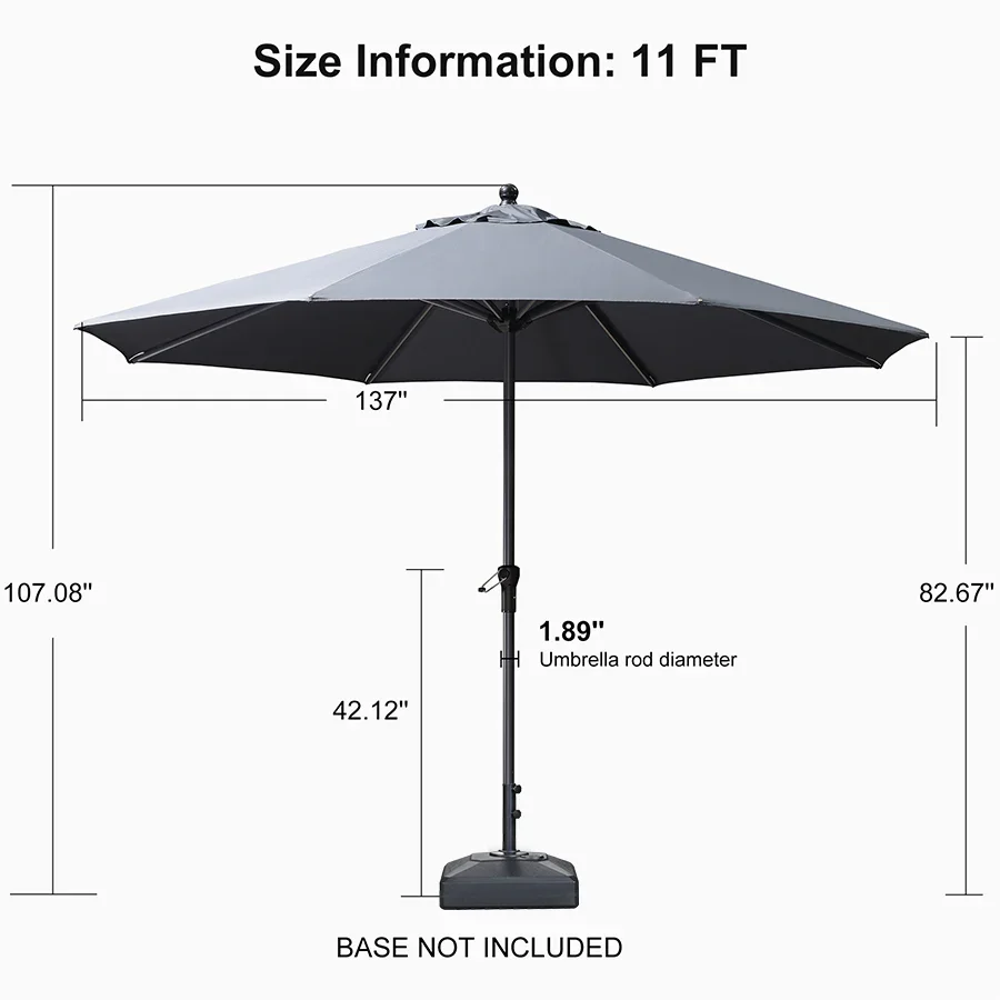 PURPLE LEAF Aluminum Market Patio Umbrella Commercial Outdoor Garden Umbrella - Image 115