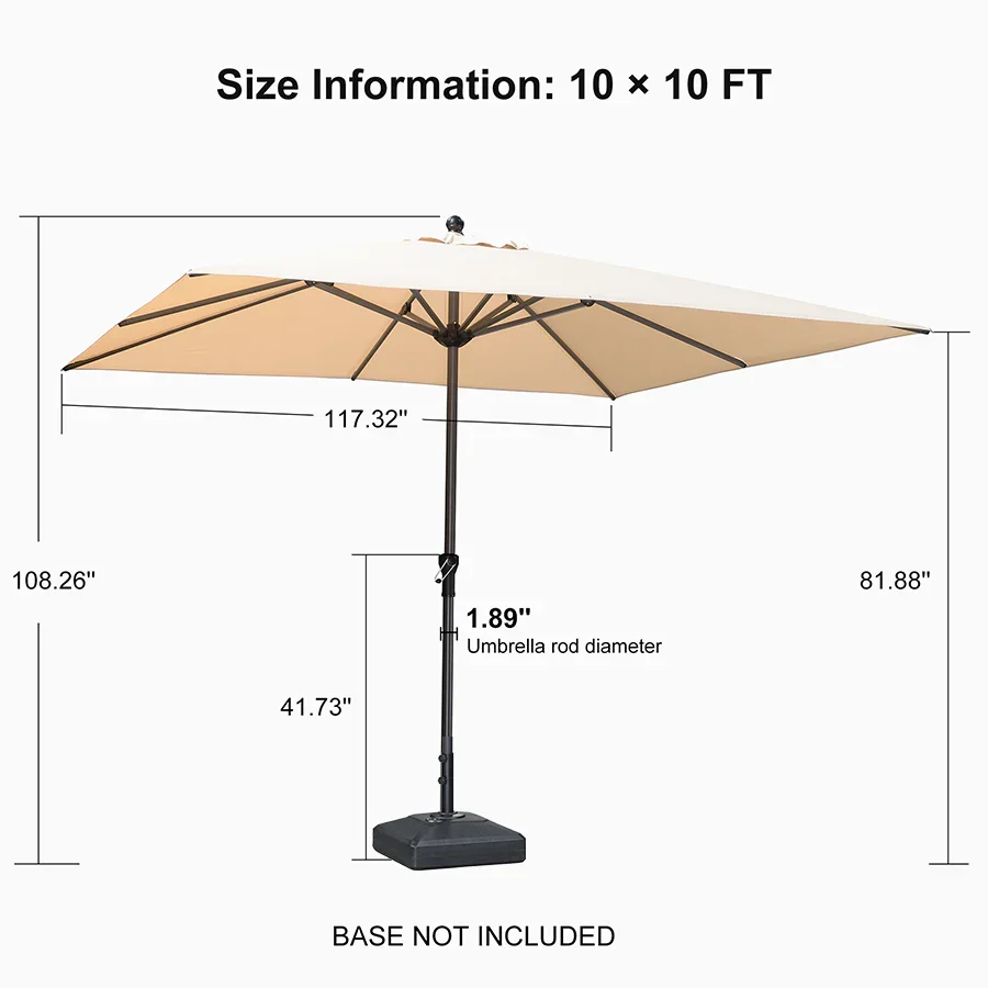PURPLE LEAF Aluminum Market Patio Umbrella Commercial Outdoor Garden Umbrella - Image 119
