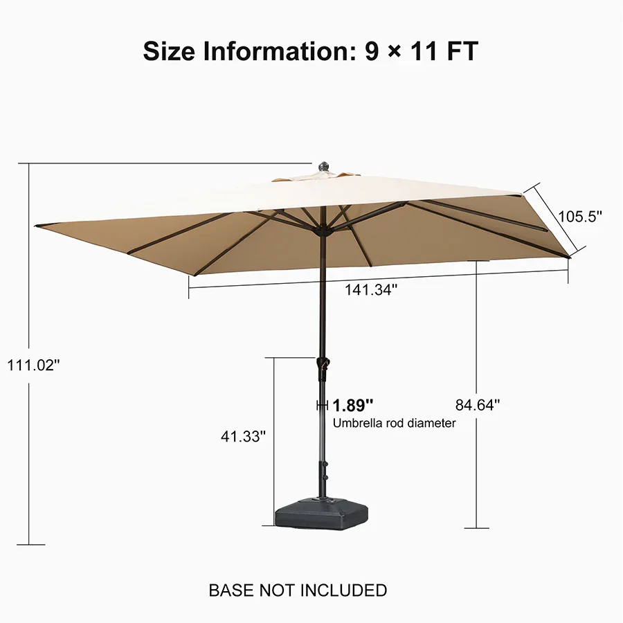 PURPLE LEAF Aluminum Market Patio Umbrella Commercial Outdoor Garden Umbrella - Image 122
