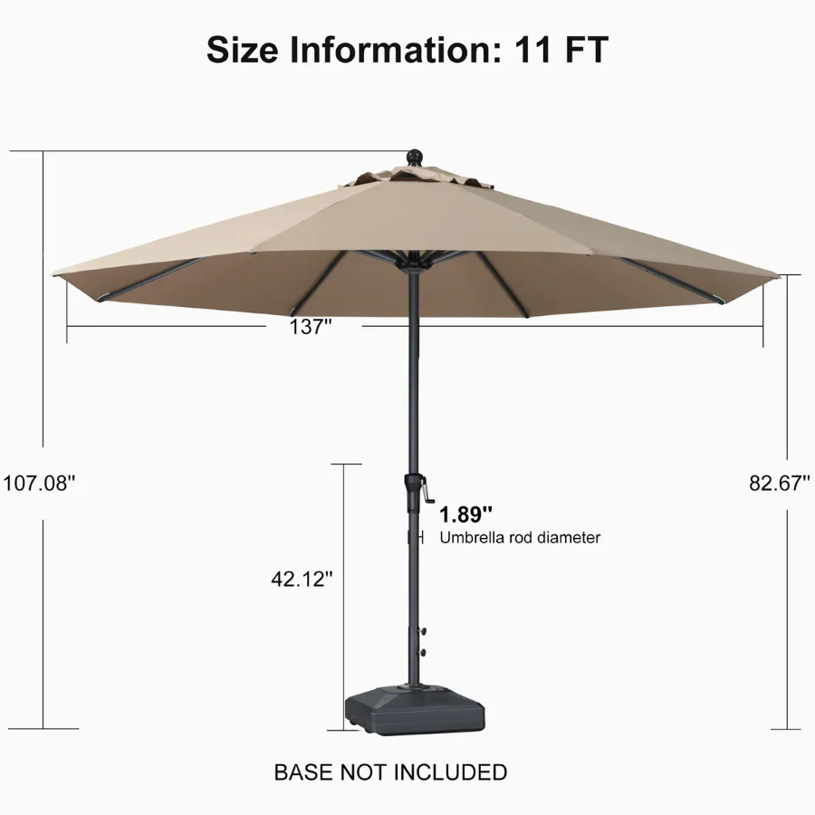 PURPLE LEAF Aluminum Market Patio Umbrella Commercial Outdoor Garden Umbrella - Image 39