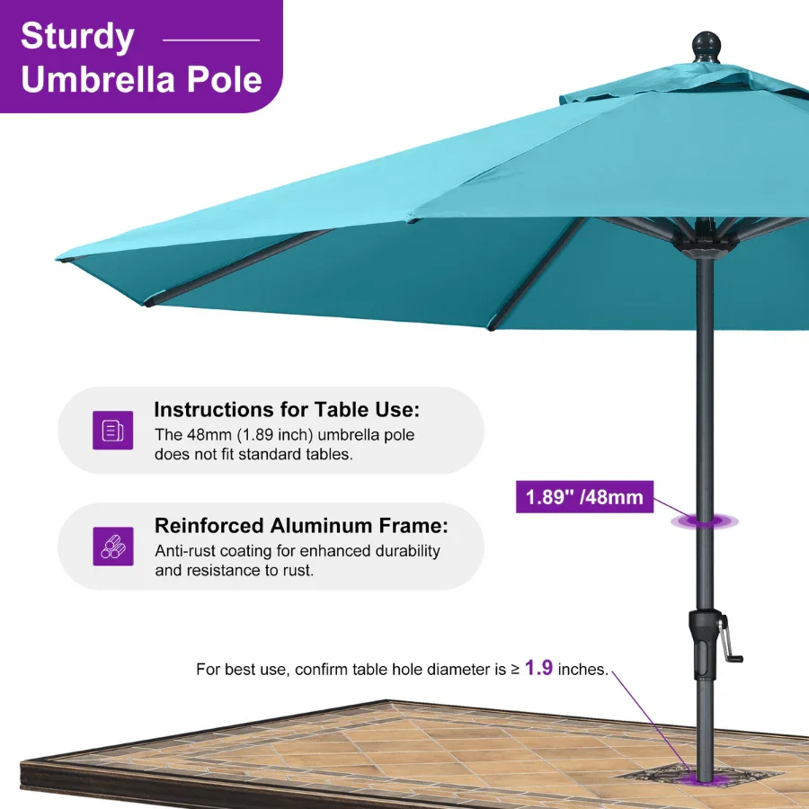 PURPLE LEAF Aluminum Market Patio Umbrella Commercial Outdoor Garden Umbrella - Image 65
