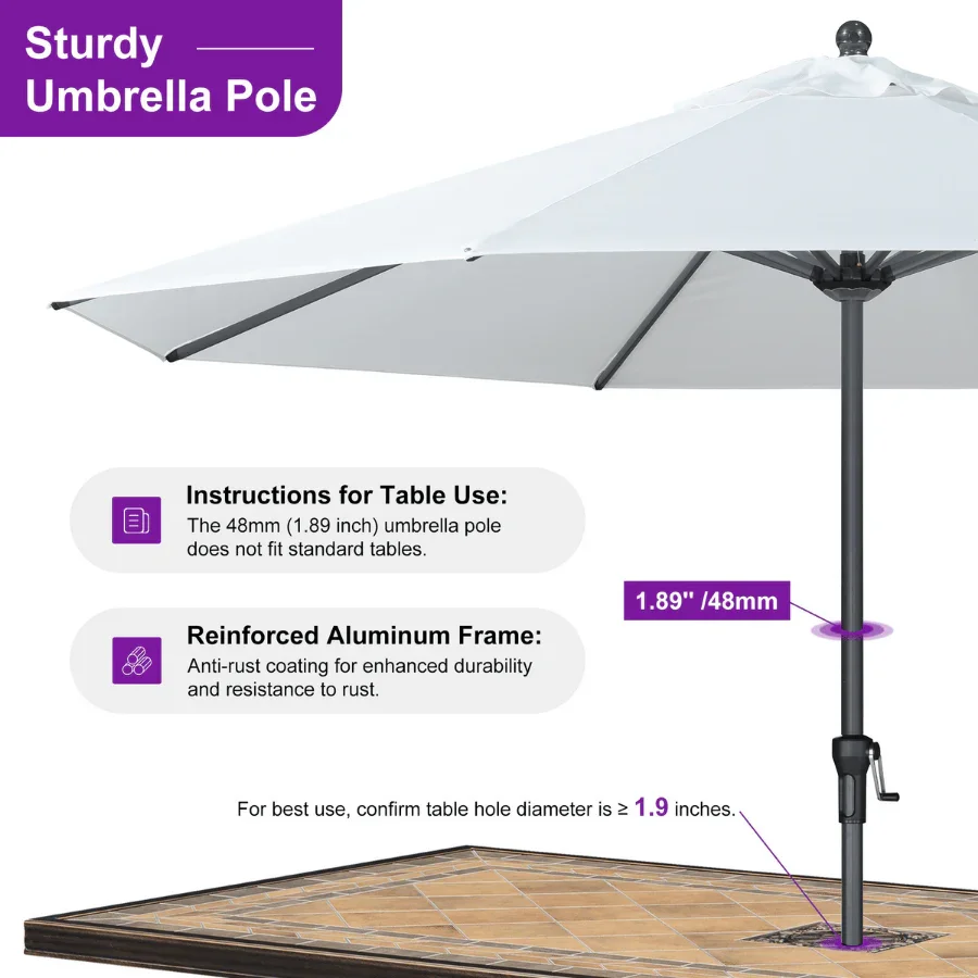 PURPLE LEAF Aluminum Market Patio Umbrella Commercial Outdoor Garden Umbrella - Image 66