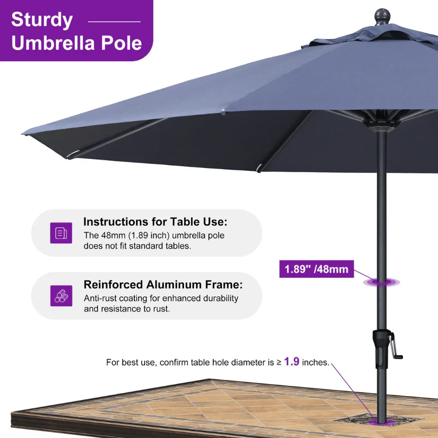 PURPLE LEAF Aluminum Market Patio Umbrella Commercial Outdoor Garden Umbrella - Image 71