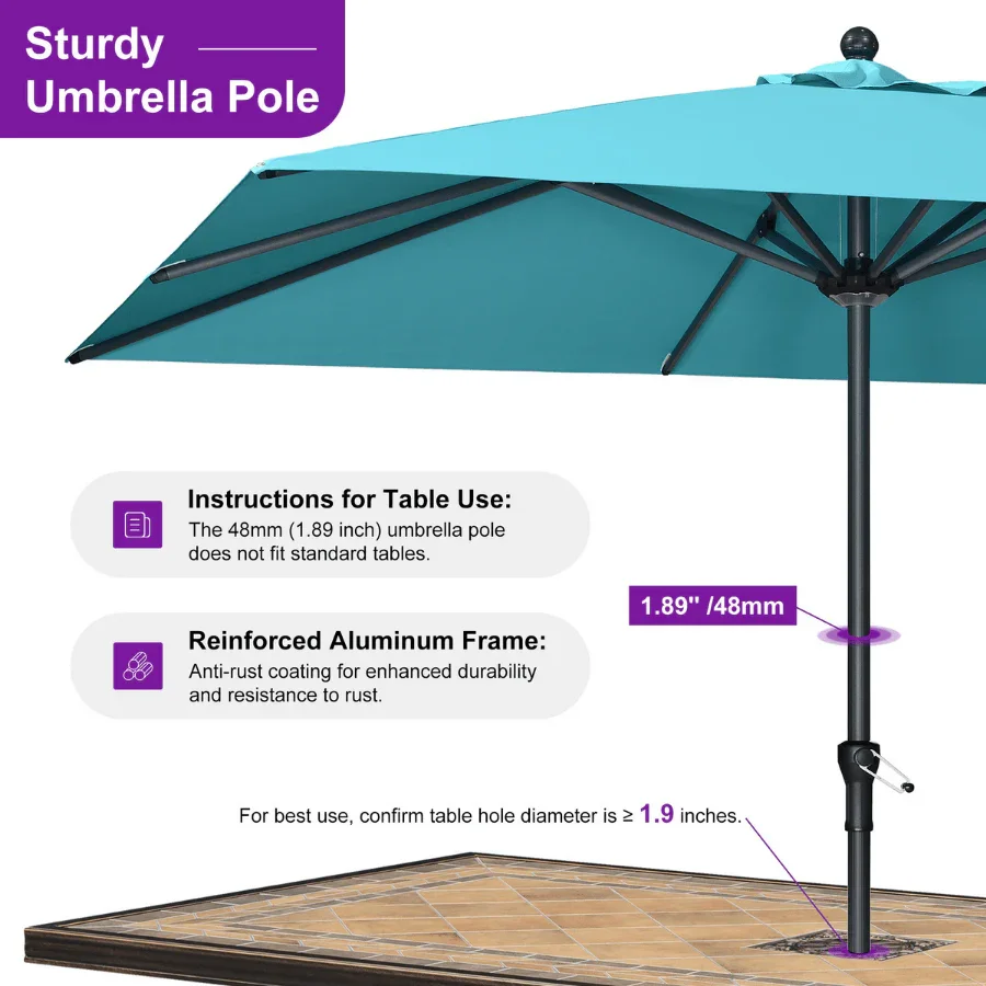 PURPLE LEAF Aluminum Market Patio Umbrella Commercial Outdoor Garden Umbrella - Image 72