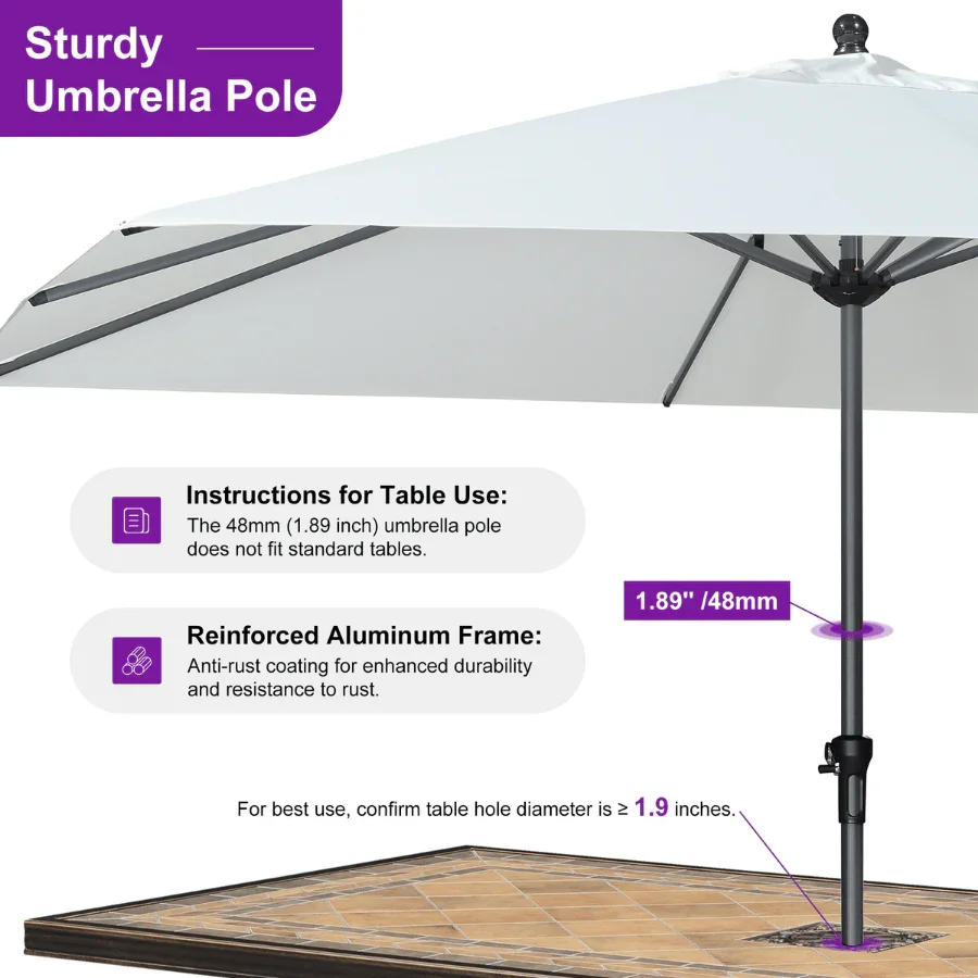 PURPLE LEAF Aluminum Market Patio Umbrella Commercial Outdoor Garden Umbrella - Image 79