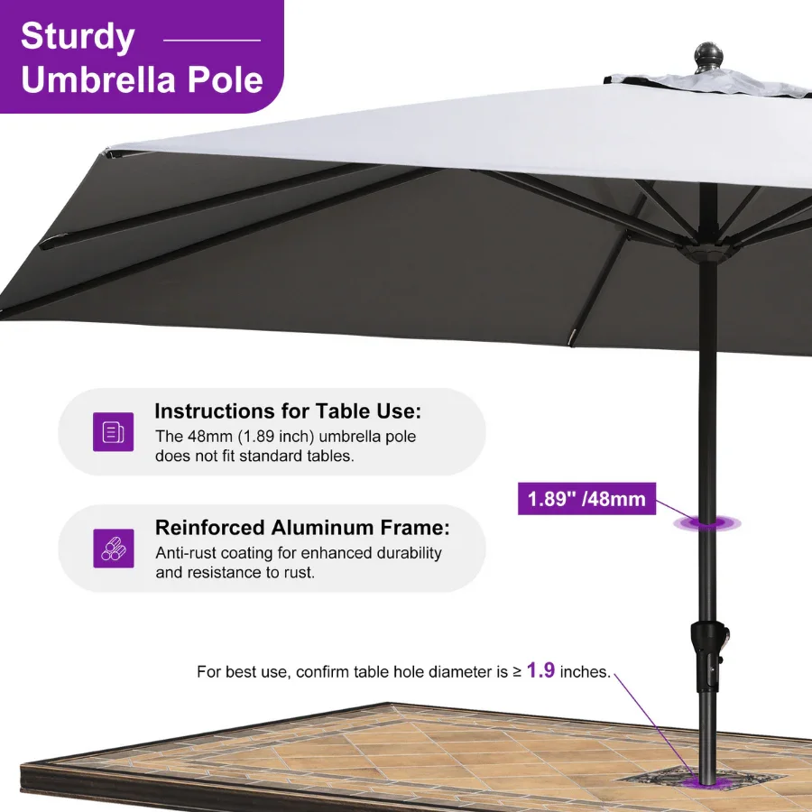 PURPLE LEAF Aluminum Market Patio Umbrella Commercial Outdoor Garden Umbrella - Image 82