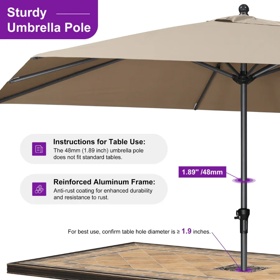 PURPLE LEAF Aluminum Market Patio Umbrella Commercial Outdoor Garden Umbrella - Image 83
