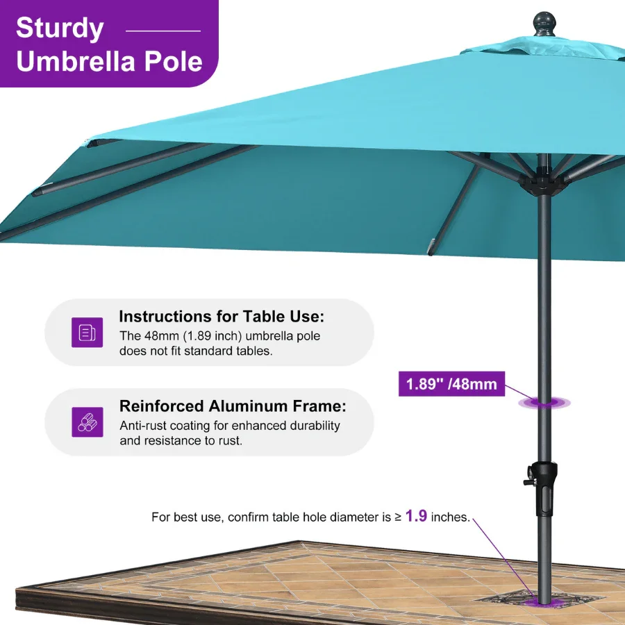 PURPLE LEAF Aluminum Market Patio Umbrella Commercial Outdoor Garden Umbrella - Image 84