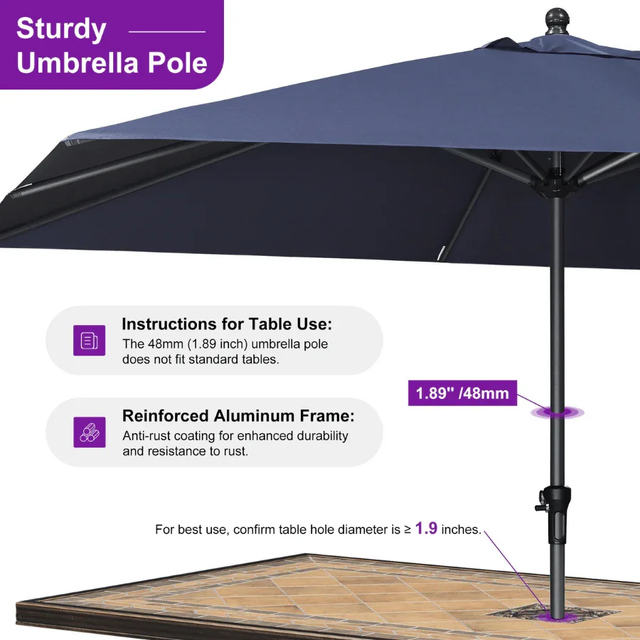 PURPLE LEAF Aluminum Market Patio Umbrella Commercial Outdoor Garden Umbrella - Image 85