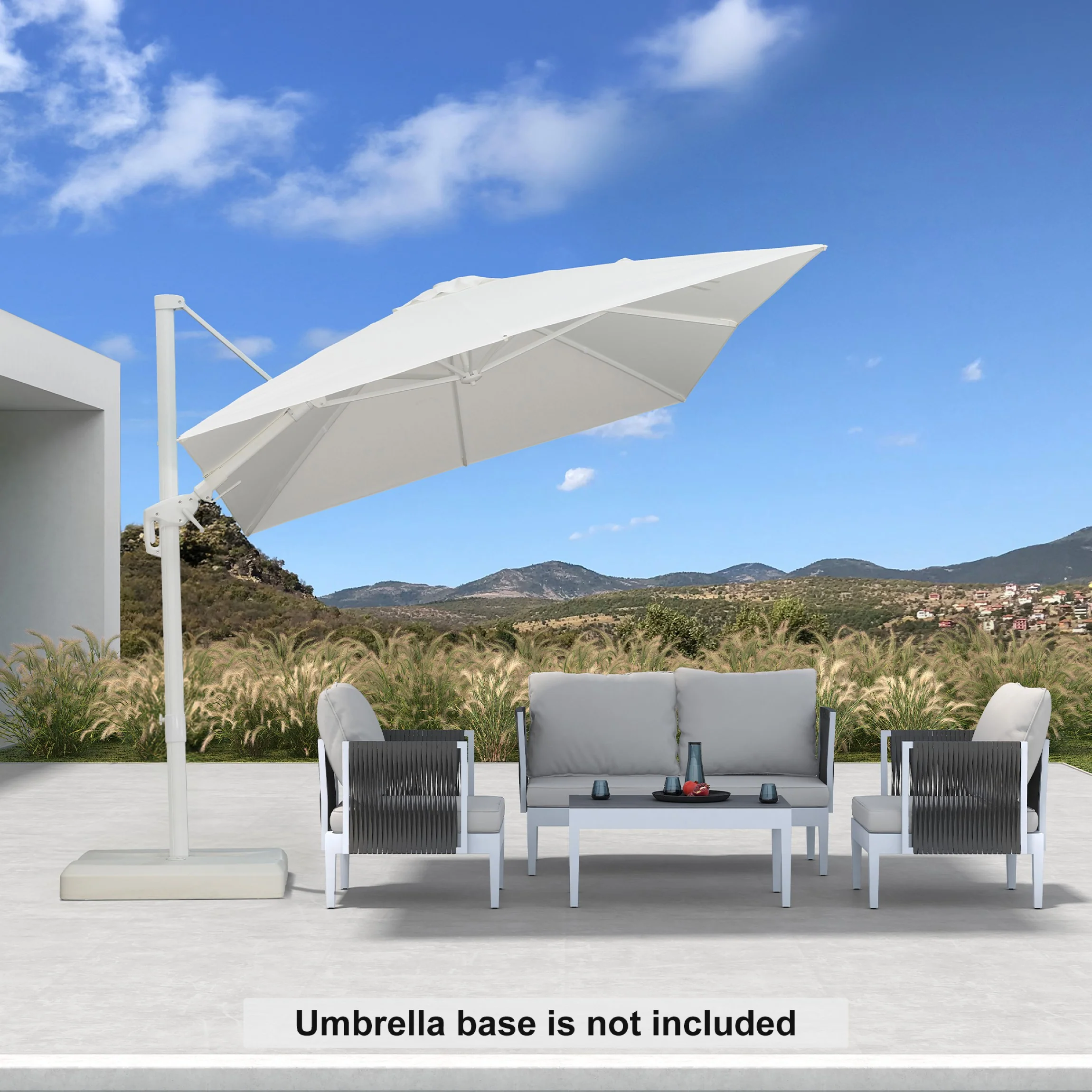 PURPLE LEAF Best White Patio Rotating Umbrella Swivel Outdoor Umbrellas - Image 10