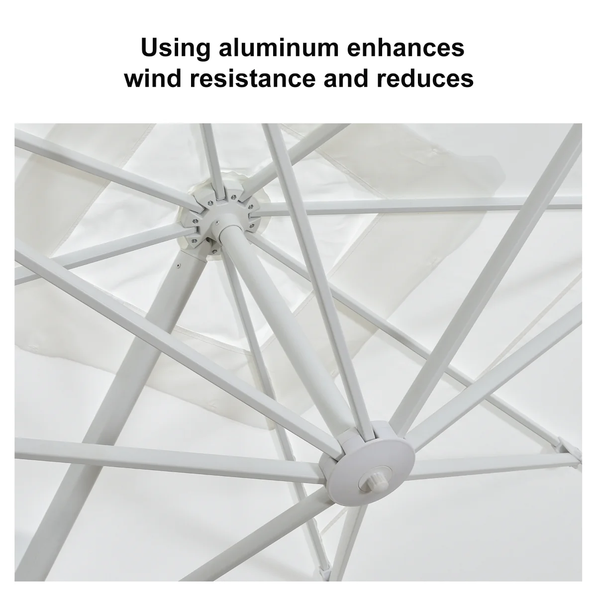 PURPLE LEAF Best White Patio Rotating Umbrella Swivel Outdoor Umbrellas - Image 134