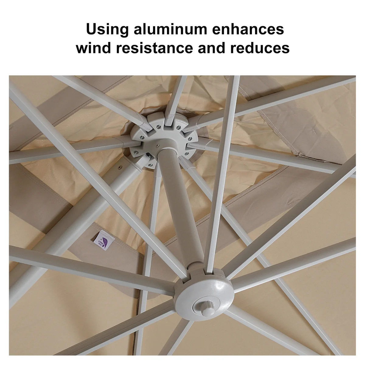 PURPLE LEAF Best White Patio Rotating Umbrella Swivel Outdoor Umbrellas - Image 135