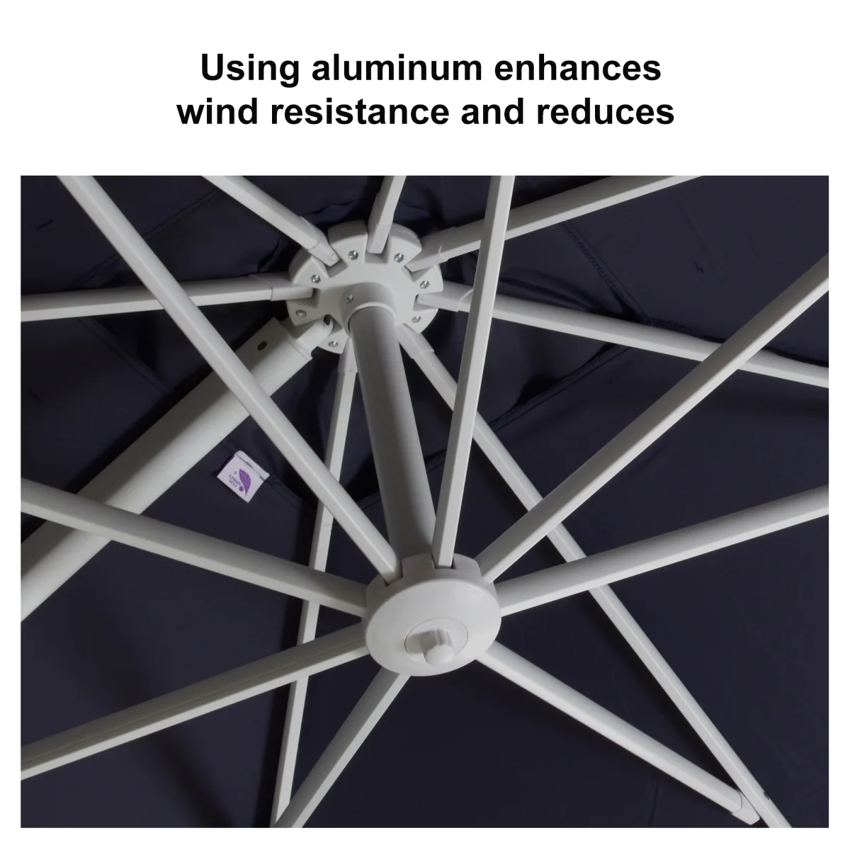 PURPLE LEAF Best White Patio Rotating Umbrella Swivel Outdoor Umbrellas - Image 136