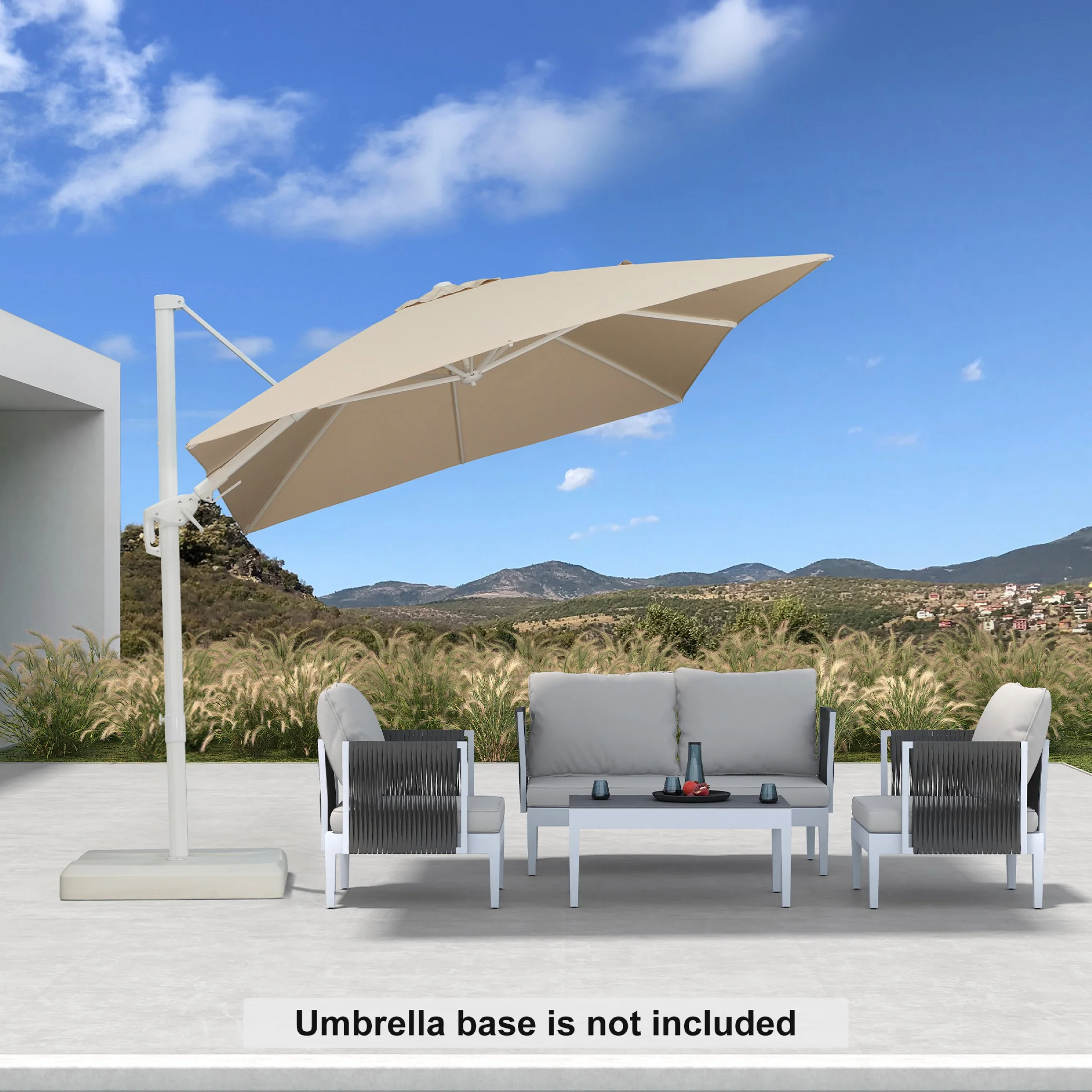 PURPLE LEAF Best White Patio Rotating Umbrella Swivel Outdoor Umbrellas - Image 16