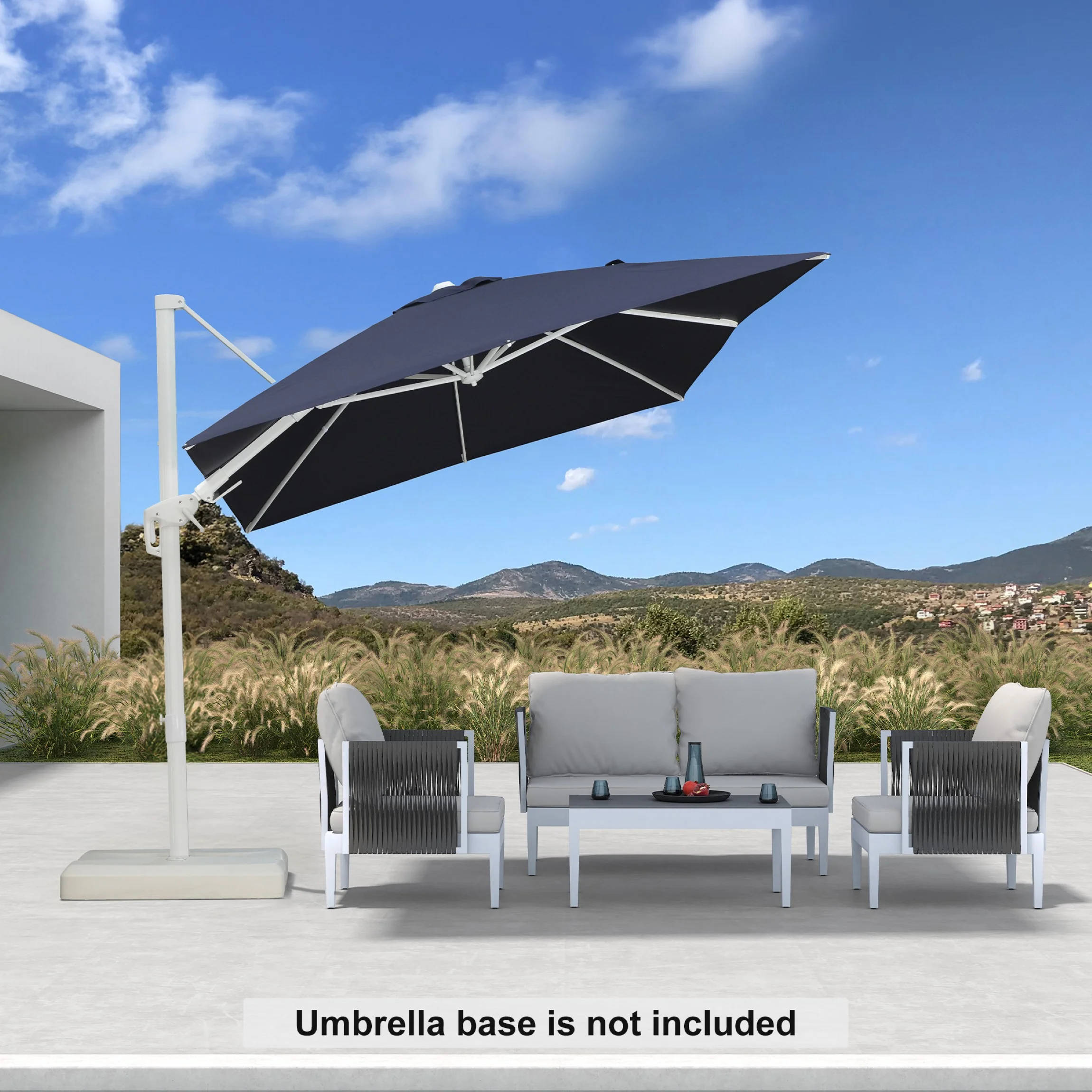 PURPLE LEAF Best White Patio Rotating Umbrella Swivel Outdoor Umbrellas - Image 25