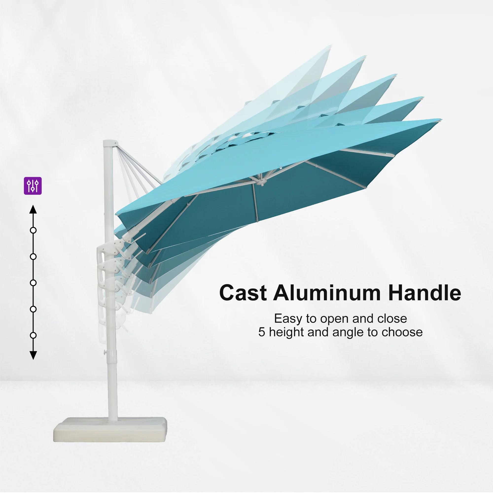 PURPLE LEAF Best White Patio Rotating Umbrella Swivel Outdoor Umbrellas - Image 27