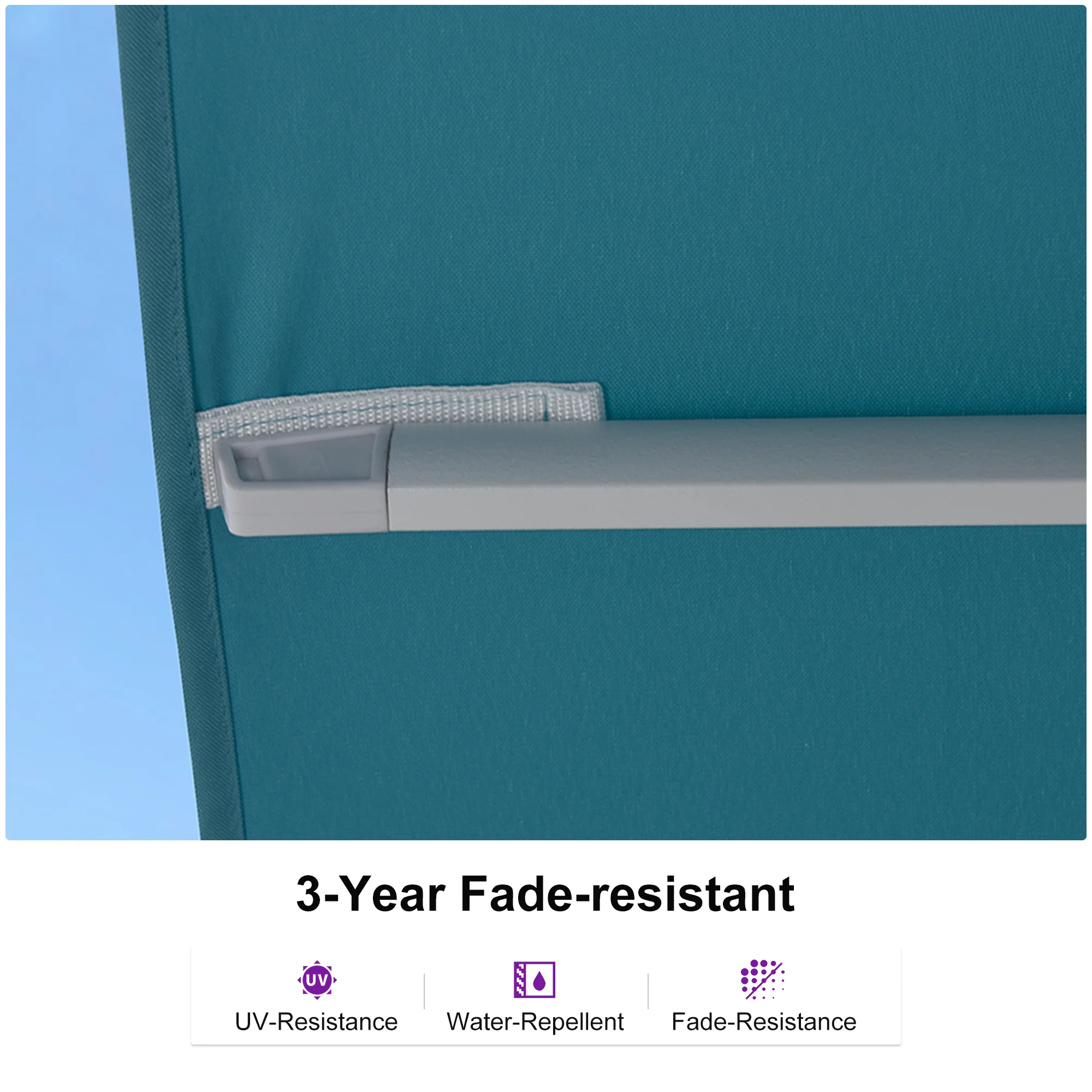 PURPLE LEAF Best White Patio Rotating Umbrella Swivel Outdoor Umbrellas - Image 29