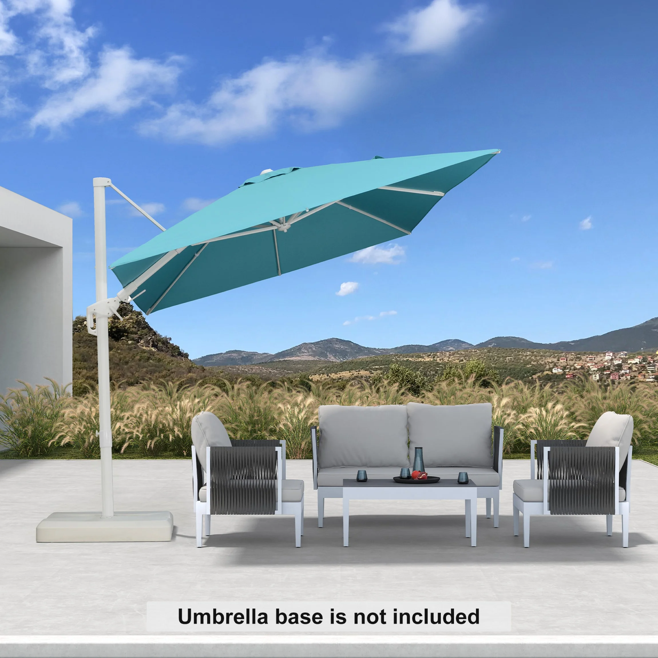 PURPLE LEAF Best White Patio Rotating Umbrella Swivel Outdoor Umbrellas - Image 33