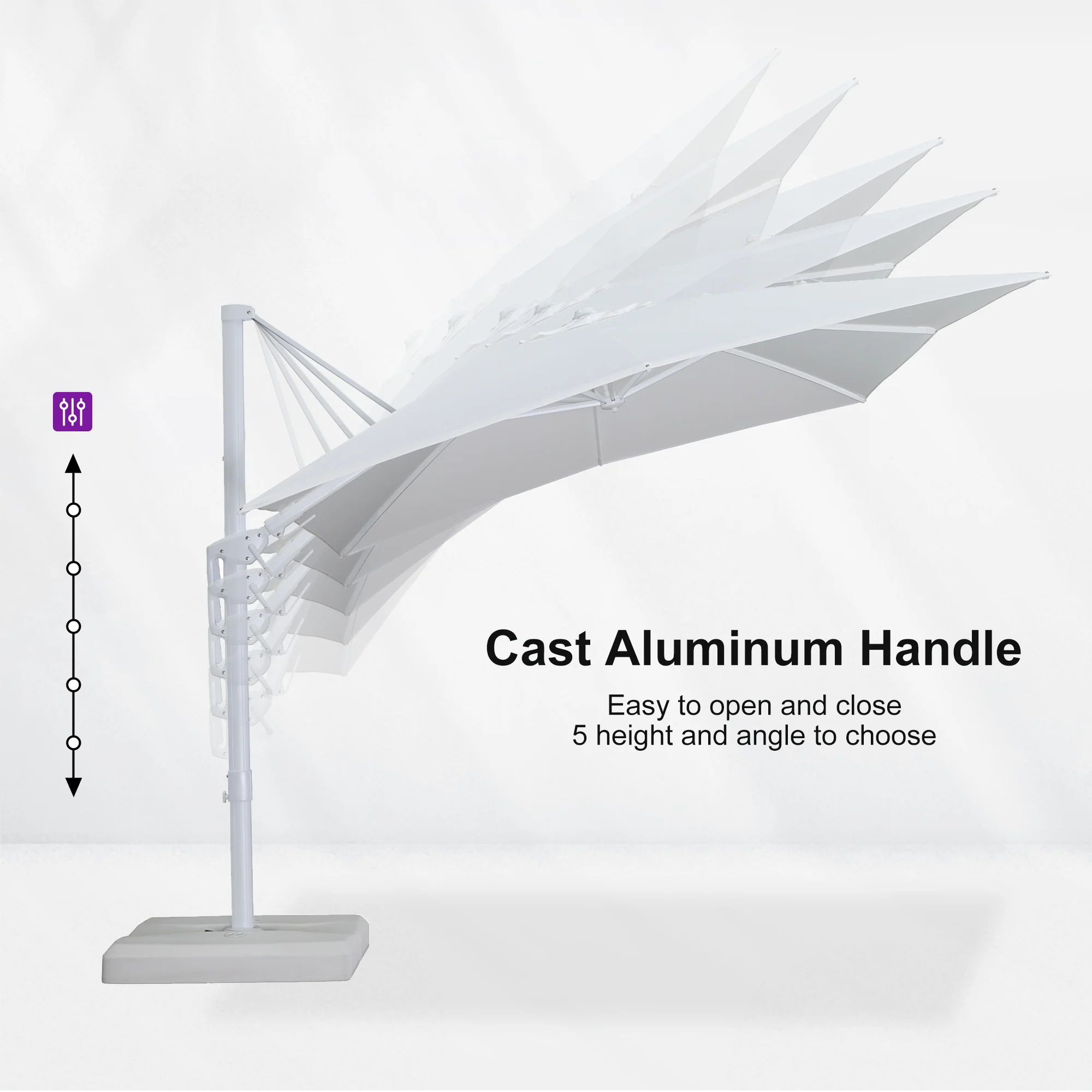 PURPLE LEAF Best White Patio Rotating Umbrella Swivel Outdoor Umbrellas - Image 35