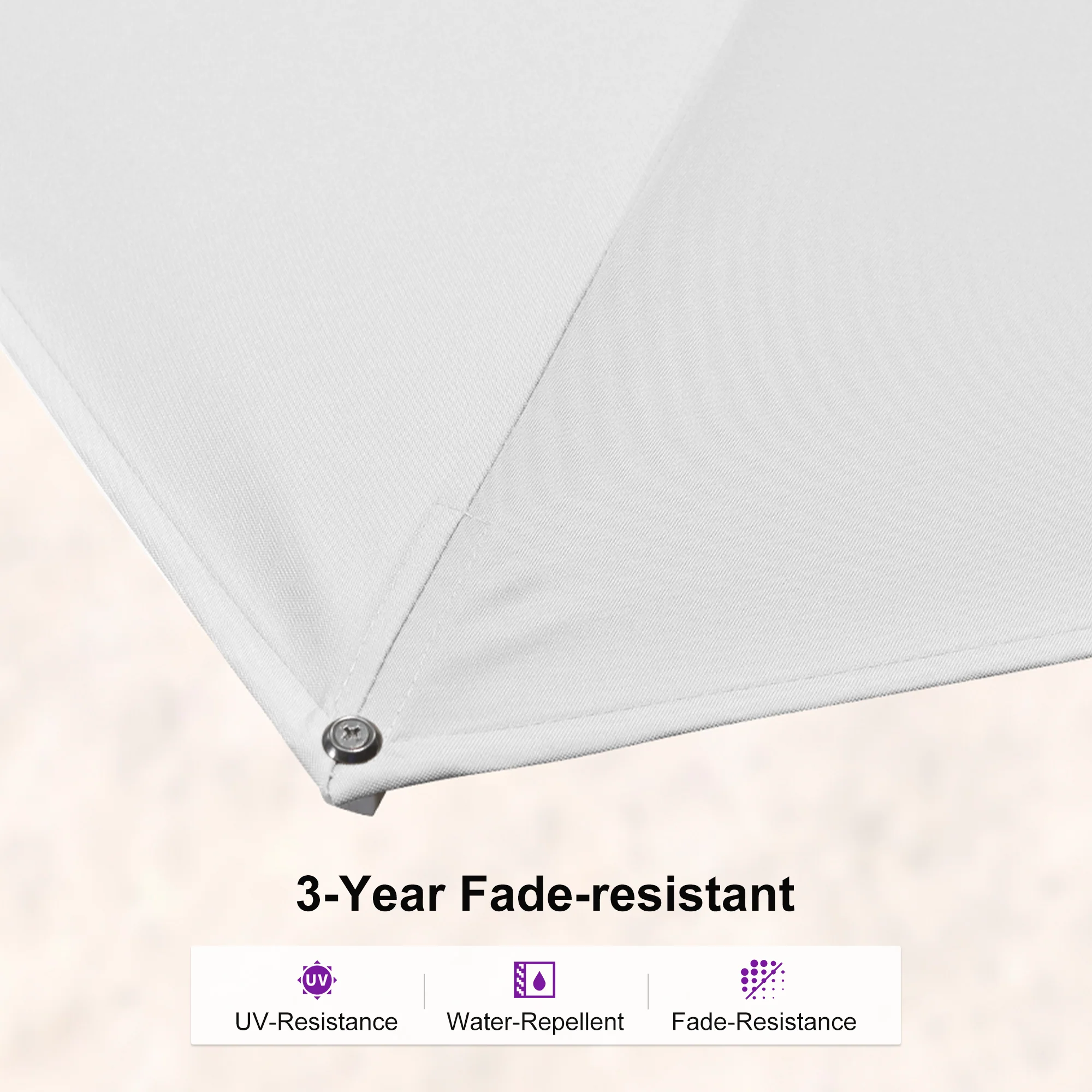 PURPLE LEAF Best White Patio Rotating Umbrella Swivel Outdoor Umbrellas - Image 37