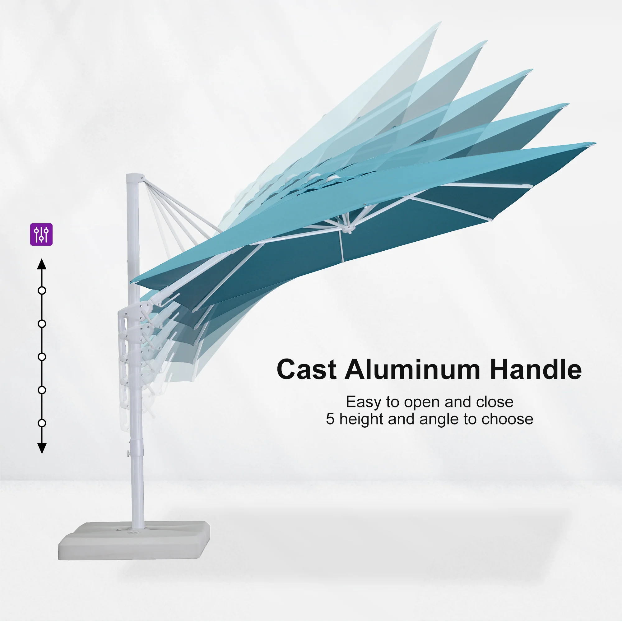 PURPLE LEAF Best White Patio Rotating Umbrella Swivel Outdoor Umbrellas - Image 59