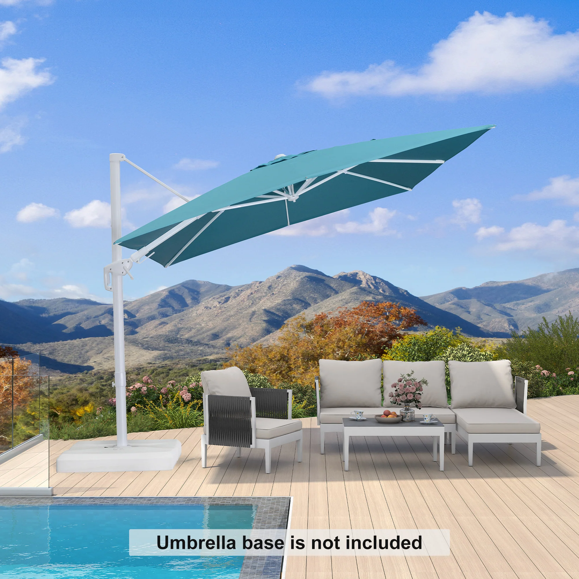 PURPLE LEAF Best White Patio Rotating Umbrella Swivel Outdoor Umbrellas - Image 65