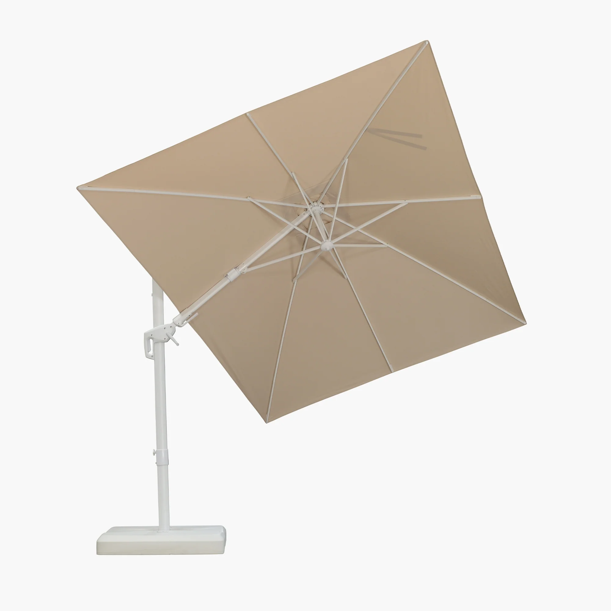 PURPLE LEAF Best White Patio Rotating Umbrella Swivel Outdoor Umbrellas - Image 80