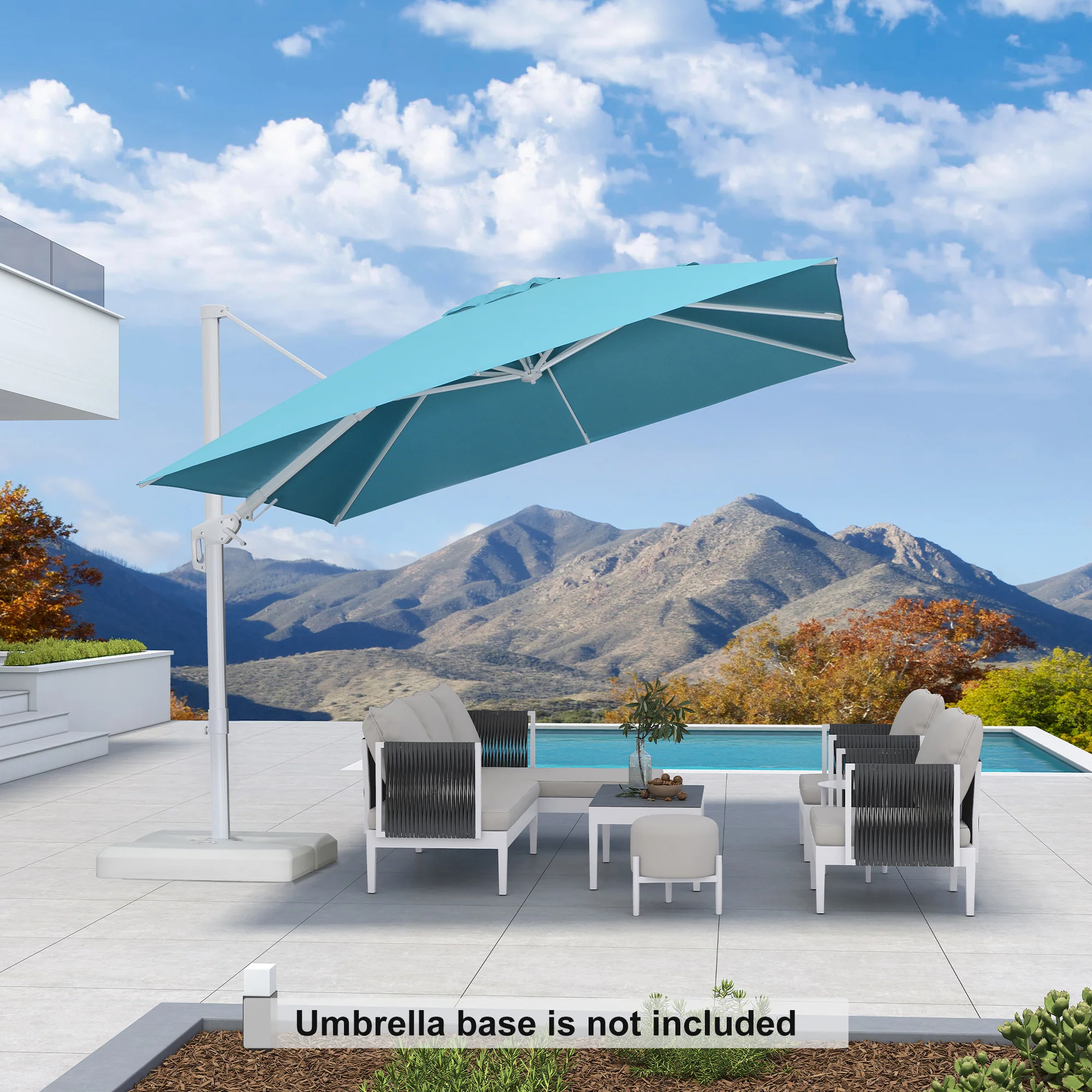 PURPLE LEAF Best White Patio Rotating Umbrella Swivel Outdoor Umbrellas - Image 97