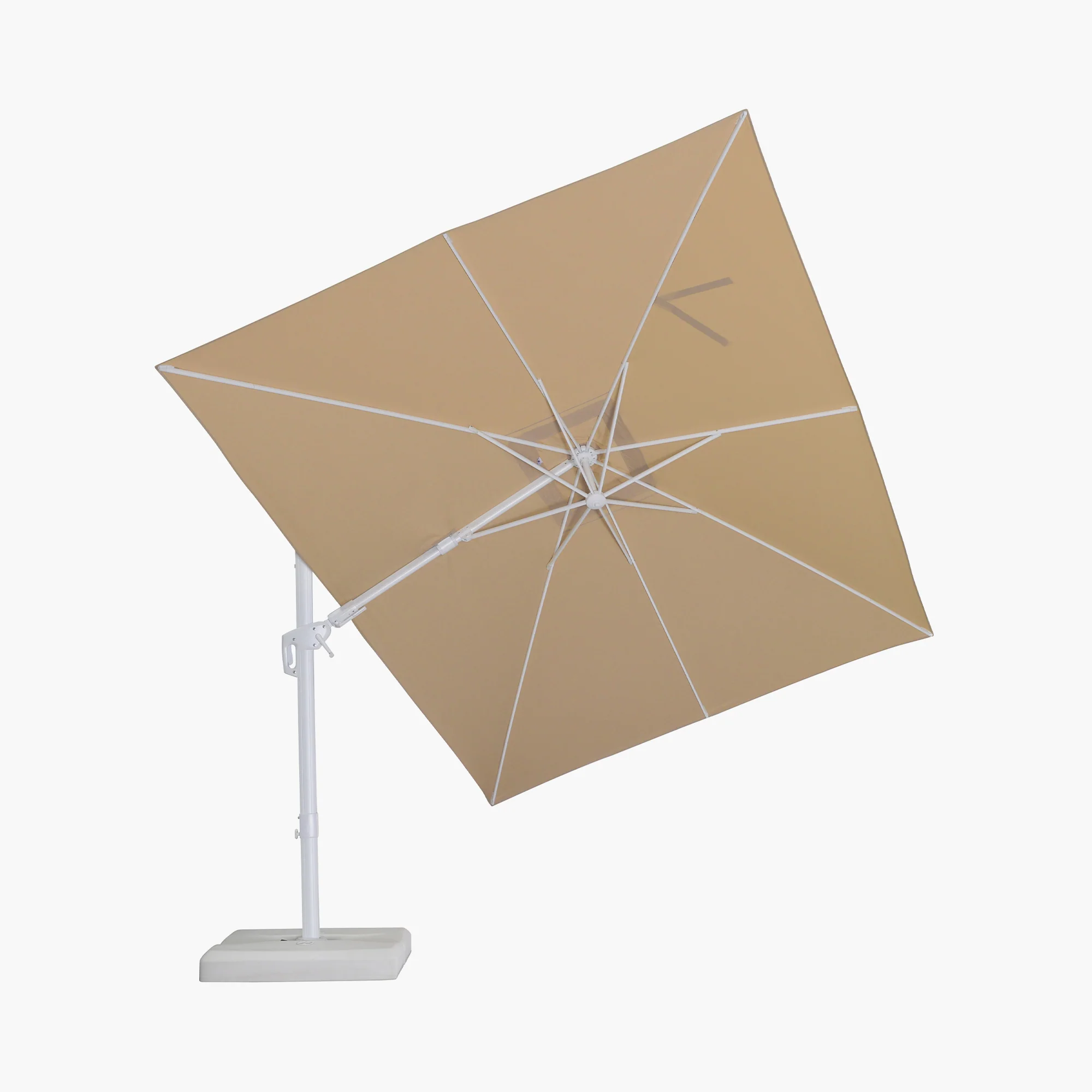 PURPLE LEAF Best White Patio Rotating Umbrella Swivel Outdoor Umbrellas - Image 99