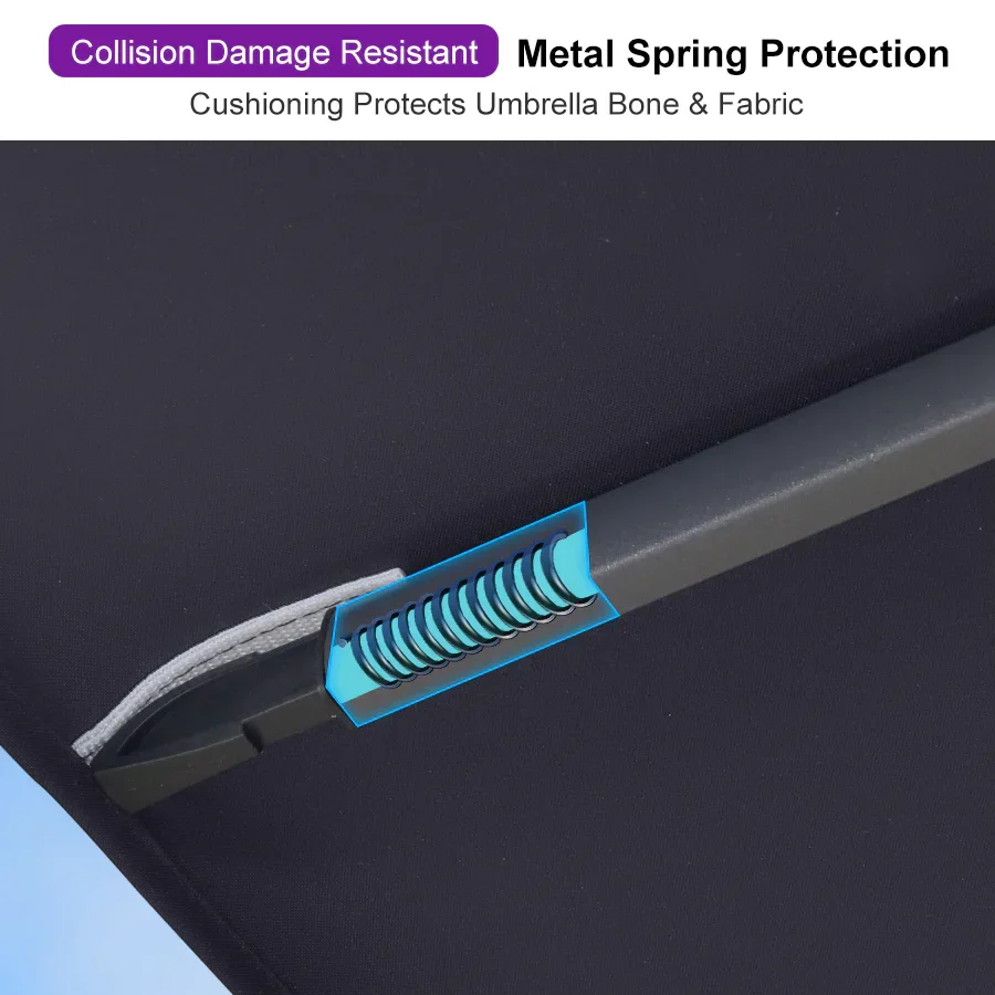PURPLE LEAF Cantilever Patio Umbrella Gray Pole Outdoor Umbrella with UV Protection - Image 12